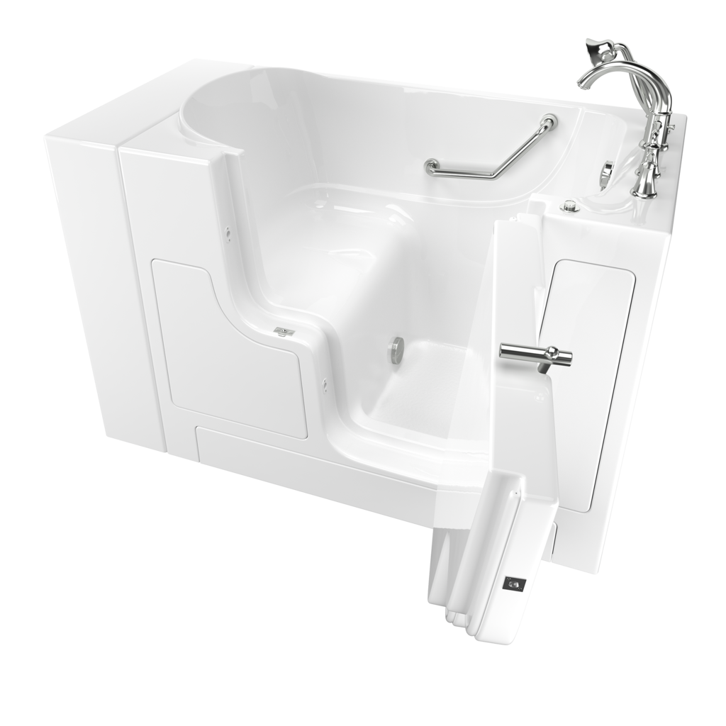 Gelcoat Value Series 30 x 52-Inch Walk-in Tub With Soaking Bath - Right-Hand Drain With Faucet